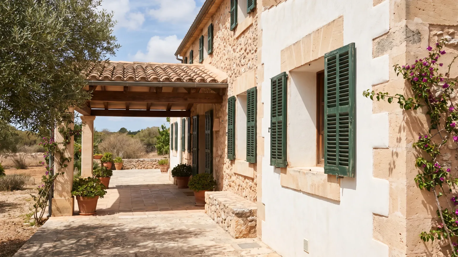Mallorcan villa built for the climate with thick walls, deep reveals and a covered outdoor room